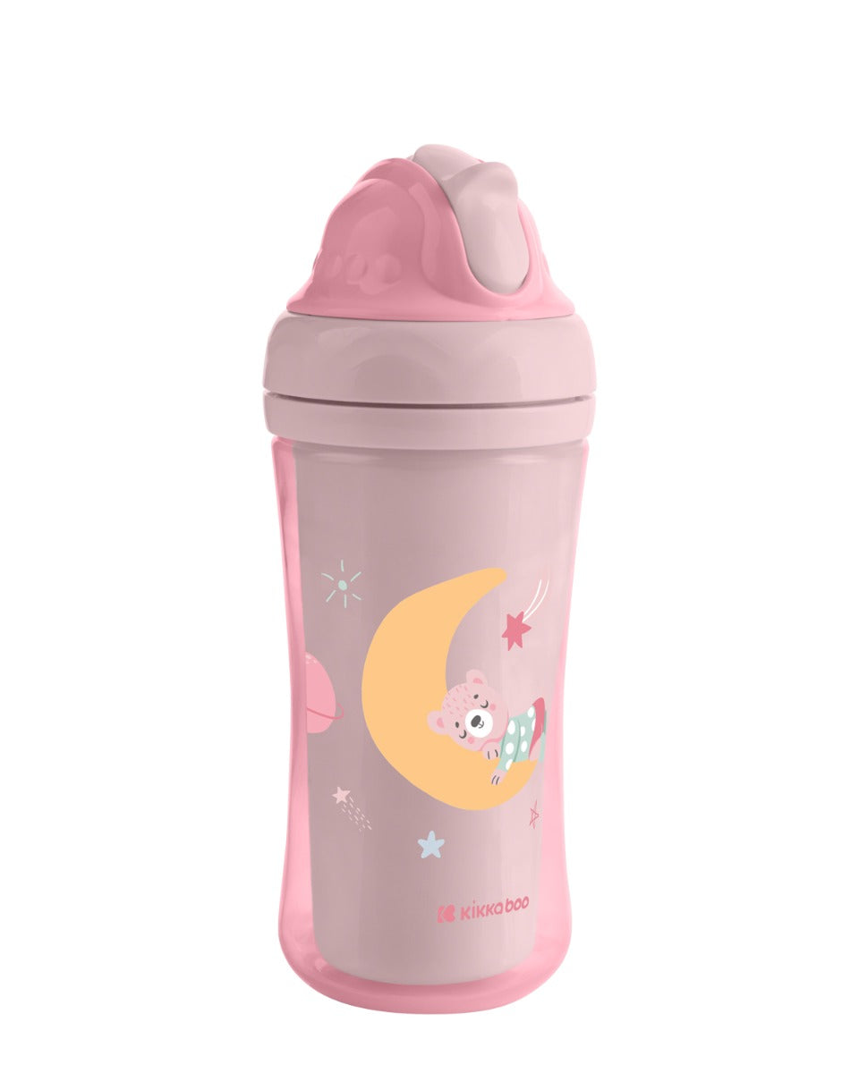 Чаша Със Силиконовa Сламка 220Мл Moony Me Pink