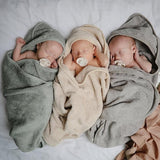 Бебешка Хавлия С Качулка Hooded Towel Grey Mushie