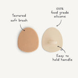 Бебешка Силиконова Четка За Баня 2 Бр. Cradle Cap Brush Blush Shifting Sand Mushie