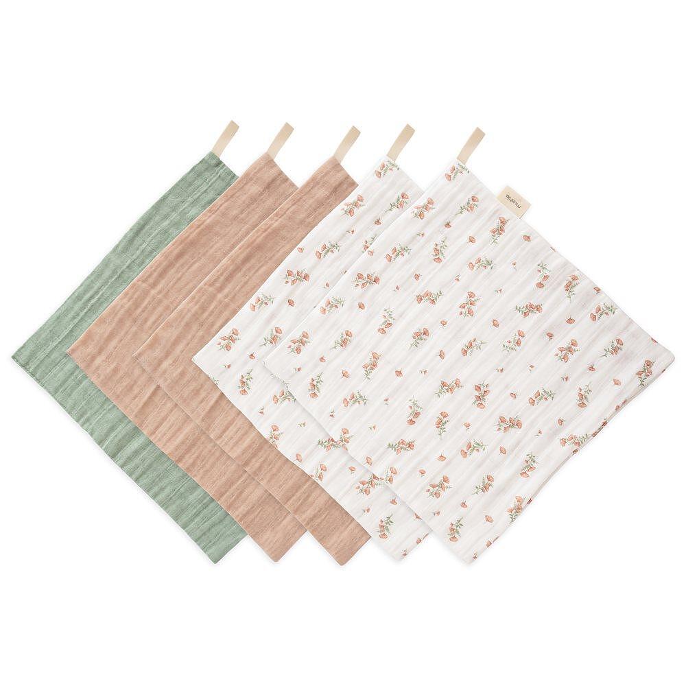 Муселинови Пелени Cotton 5 Бр. Pink Flowers Combo Mushie