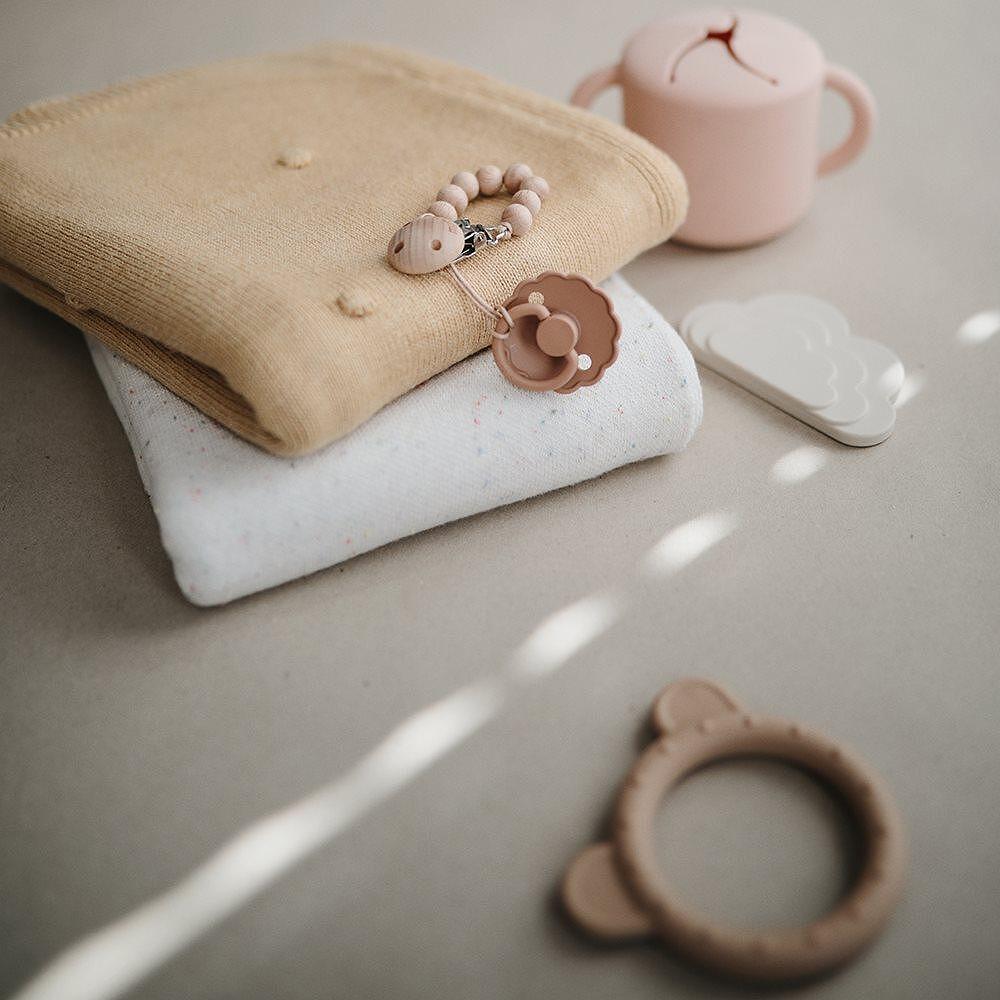 Плетено Бебешко Одеяло 80 100 См. Ribbed Grey Melange Mushie