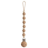 Силиконов Клипс За Залъгалка Silicone Pacifier Clip Luna Faux Wood Mushie