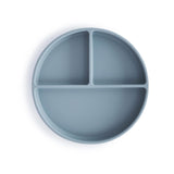 Силиконова Чиния С Вакуум С Три Разделения Powder Blue Mushie