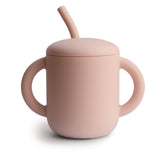 Силиконова Тренировъчна Чаша + Сламка 175 Мл. Blush Mushie