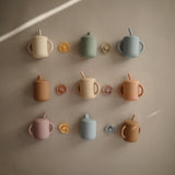 Силиконова Тренировъчна Чаша + Сламка 175 Мл. Pale Daffodil Mushie