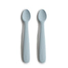 Силиконови Лъжички За Хранене 2 Бр. Powder Blue Mushie