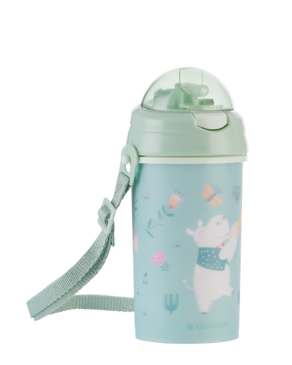 Cană cu pai și curea din silicon 450ml Music Fest Mint 
