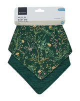 Комплект 2 Бр Муселинов Лигавник Secret Garden Green - Лигавници - Kikkaboo - BebeMama