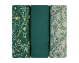 Комплект 3 Бр Муселинови Пелени 75Х75 См Secret Garden Green - Пелени - Kikkaboo - BebeMama