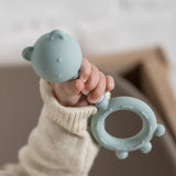 Бебешка Силиконова Дрънкалка Bear Aqua Green Nattou