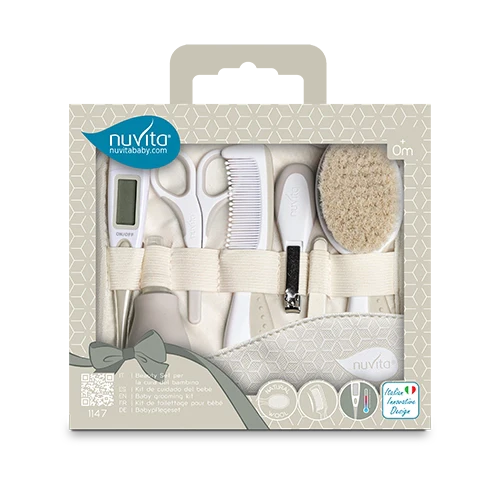 Хигиенен Комплект За Детето Baby Care Kit Beige + Термометър 1147 Nuvita