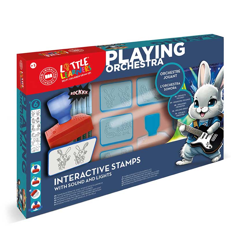 Set educativ cu 6 ștampile cu sunete de instrumente muzicale