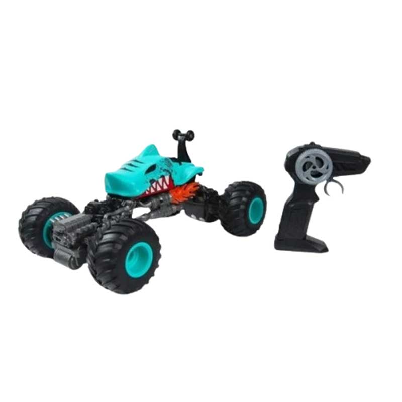 Mașină off-road albastră cu roți față rotative, Rc 1:16