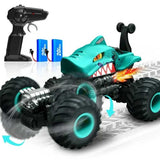 Mașină off-road albastră cu roți față rotative, Rc 1:16