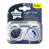 Tommee Tippee Ортодонтични Залъгалки Nighttime 2Бр/Оп 0-6М