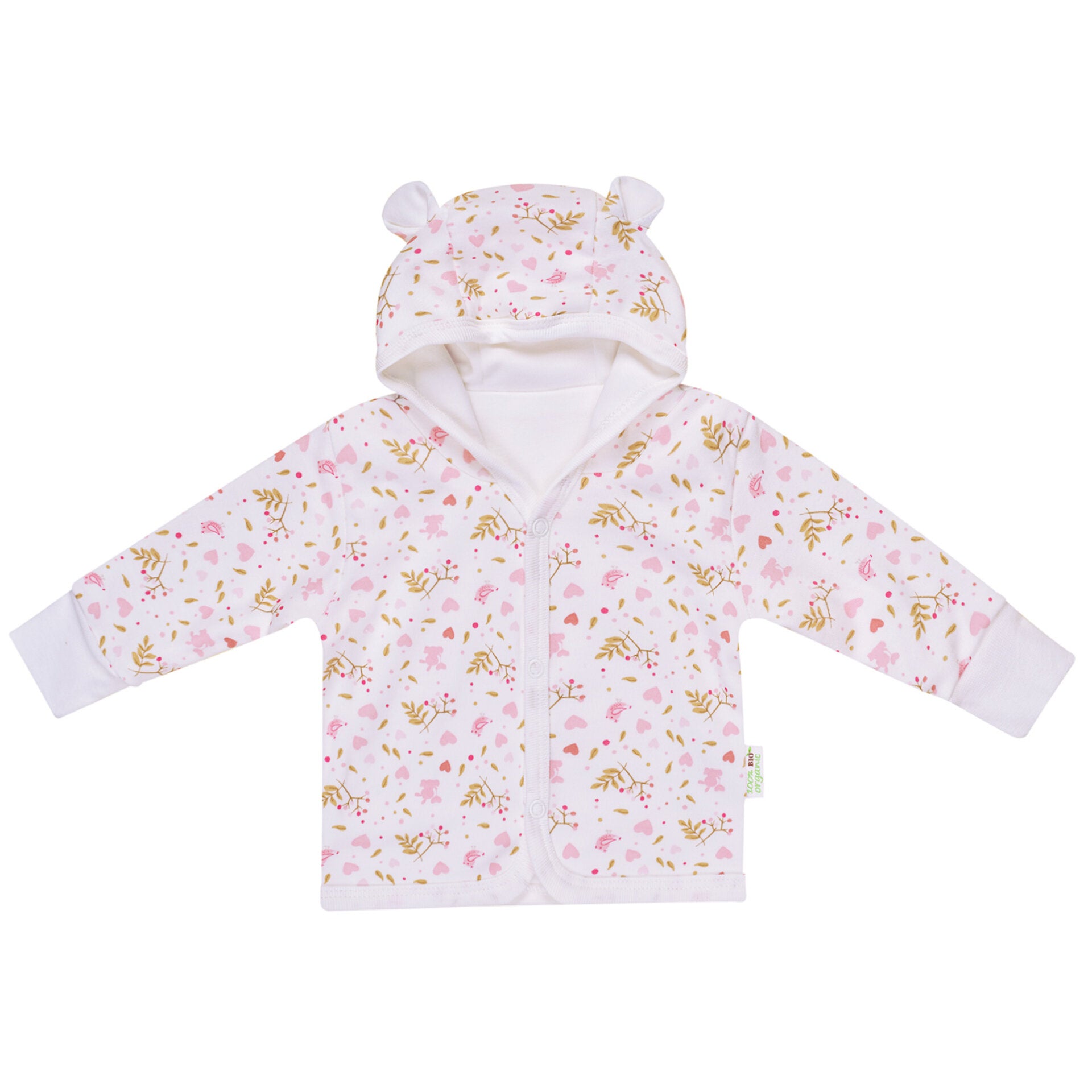 Памучно Бебешко Палтенце С Ушички За Момичета, 80 См. 9 12 М. Bio Baby