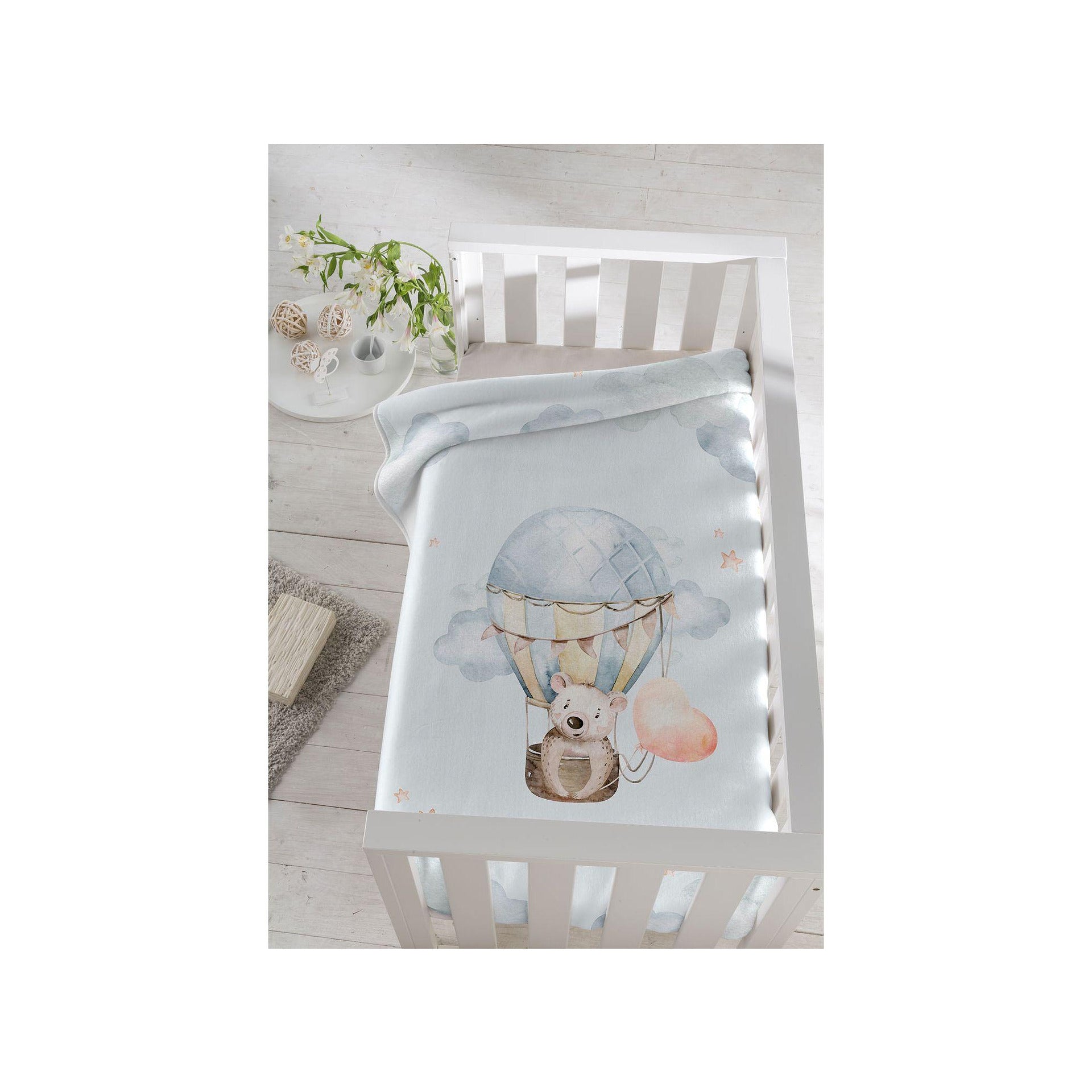 Бебешко Одеяло Printed 110x140 См. Heart Bear Blue 6312 C 62 Piel