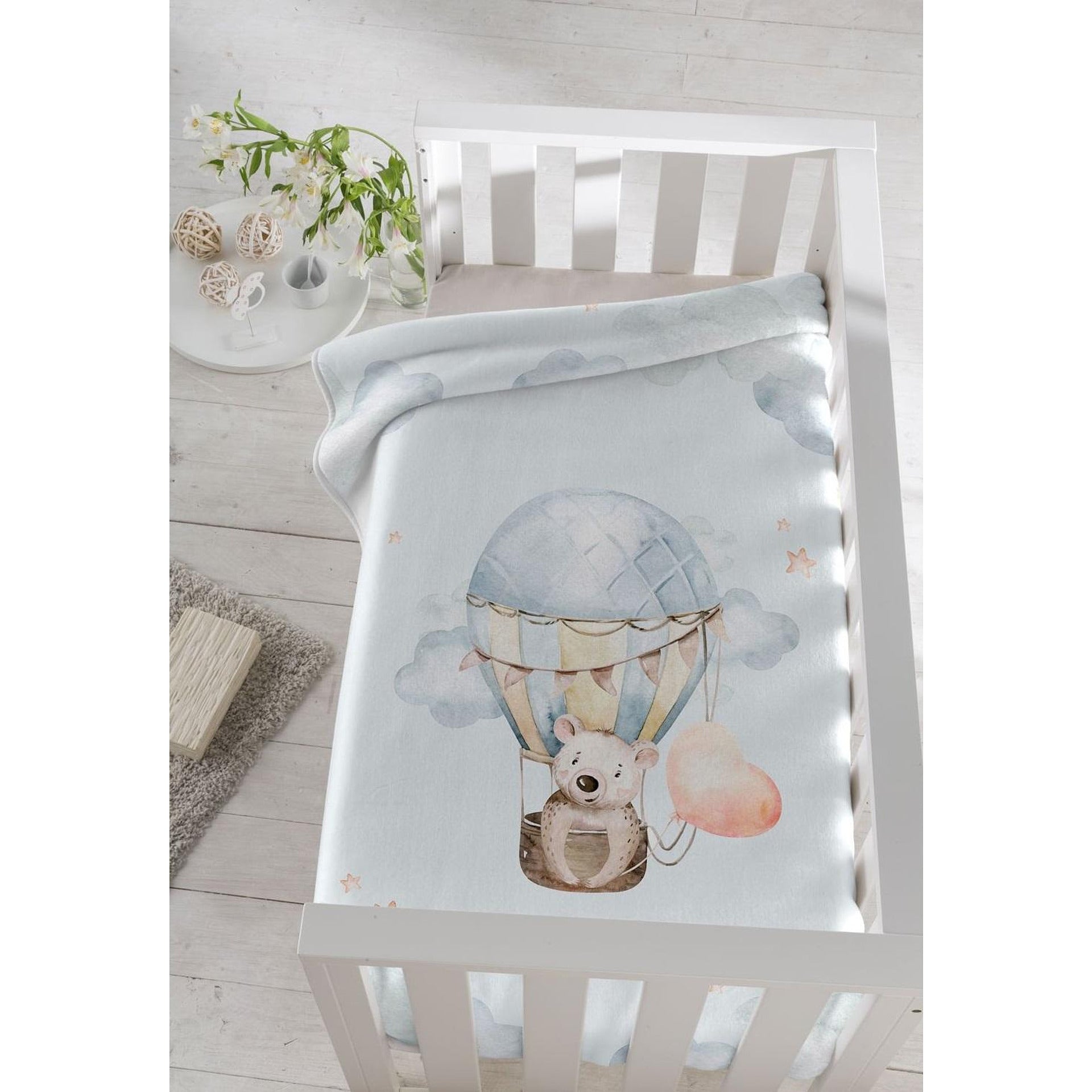 Бебешко Одеяло Printed 110x140 См. Heart Bear Blue 6312 C 62 Piel