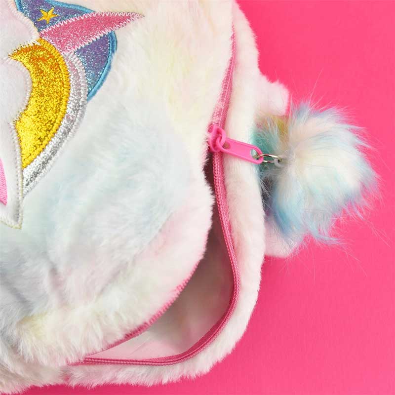 Rucsac de pluș pentru fete „Unicorn colorat”, 32 cm