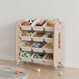 Подвижен Пластмасов Органайзер За Детски Играчки Кафяв Feelkids