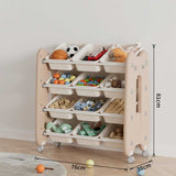 Подвижен Пластмасов Органайзер За Детски Играчки Кафяв Feelkids