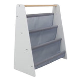 Raft de cărți portabil pentru copii Ginger Home, mobilier pentru camera copiilor, alb, gri