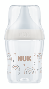 Biberon Nuk Perfect Match 150ml cu tetină din silicon, mărimea S, 0+ luni, culoare curcubeu