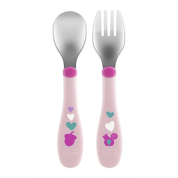 Метални Прибори 18M + Розов - Прибори - Chicco - BebeMama