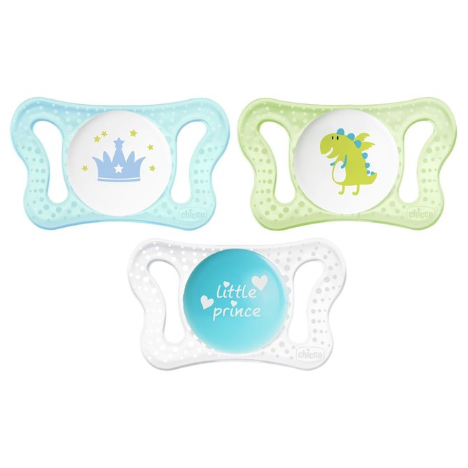 Залъгалка Chicco Physio Micro, Силикон, Ортодонтична Форма, 0-2 Месеца, 2 Бр, Синя - Залъгалки - Chicco - BebeMama