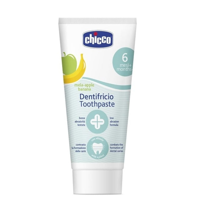 Паста За Зъби Без Флуор 50 Мл Ябълка-Банан 6+ - Четки За Зъбки - Chicco - BebeMama