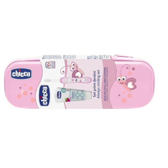 Комплект Калъфи Always Smile 12M + Розов - Четки За Зъбки - Chicco - BebeMama