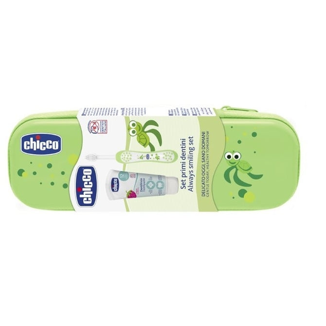 Комплект Калъфи Always Smile 12M + Зелен - Четки За Зъбки - Chicco - BebeMama