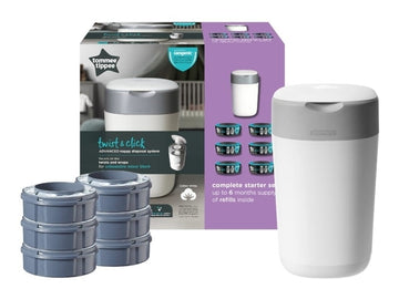Кош За Памперси Бял + 6 Пълнителя - Кошове За Памперси - Sangenic By Tommee Tippee - BebeMama