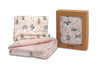 Set de lenjerie de pat din bumbac roz Sensillo 