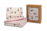 Set de lenjerie de pat din bumbac roz Sensillo 