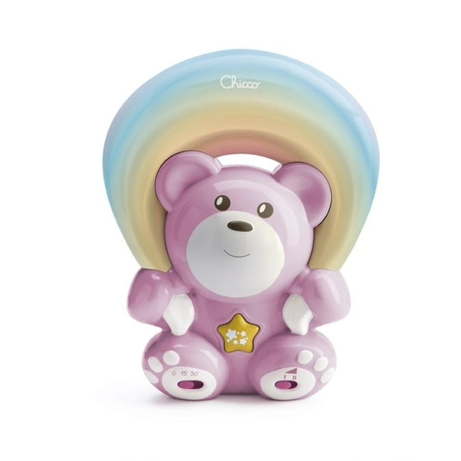 Мече Проектор Rainbow Pink - Нощни Лампи - Chicco Toys - BebeMama
