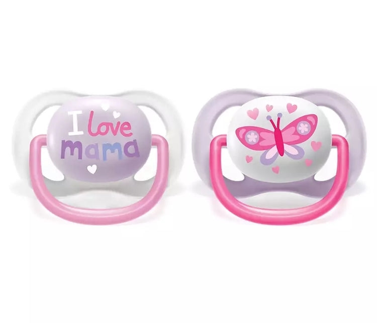 Залъгалки Ultra Air 0-6 Момиче, 2 Броя - Залъгалки - Philips Avent - BebeMama