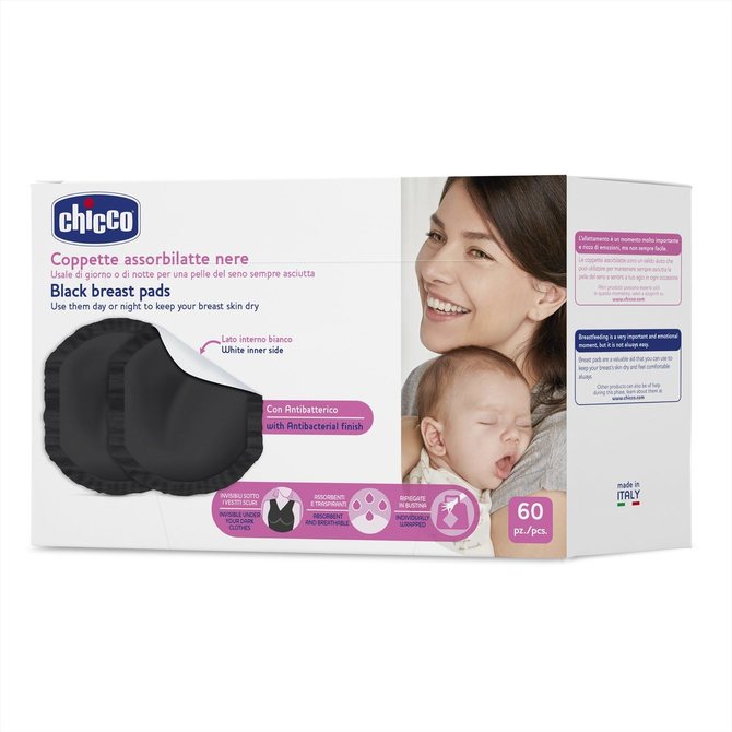 Подложки За Кърмене 60 Бр. Черни - Подплънки За Гърди - Chicco - BebeMama