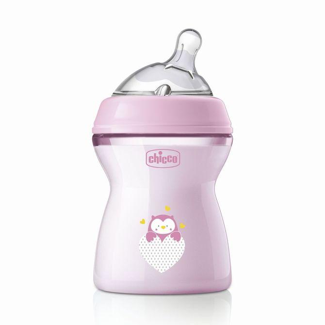 Шише Chicco - Natural Feeling 2+ 250 Мл Момиче - Шишета За Хранене - Chicco - BebeMama