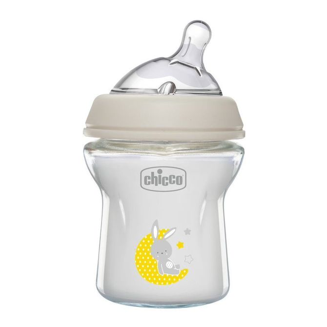 Стъклено Шише Chicco Natural Feeling С Биберон 0 М+ 150 Мл - Шишета За Хранене - Chicco - BebeMama