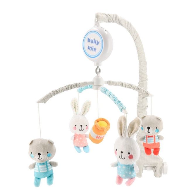 Въртележка Мечета И Зайче - Играчки За Количка Или Легло - Baby Mix - BebeMama