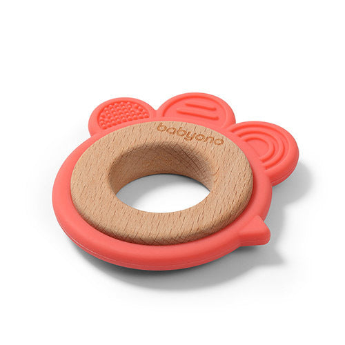 Дървена И Силиконова Гризалка Кокошка - Гризалки И Чесалки - BabyOno - BebeMama