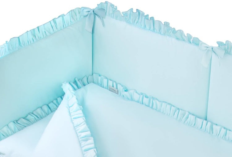 Обиколник + Покривало За Легло Pure Turquoise - Обиколници - Bebemama - BebeMama