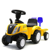 Tractor cu remorcă galben