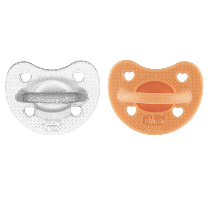 Залъгалка Sm.Physio Luxe 6-18 Orange 2 Бр. - Залъгалки - Chicco - BebeMama