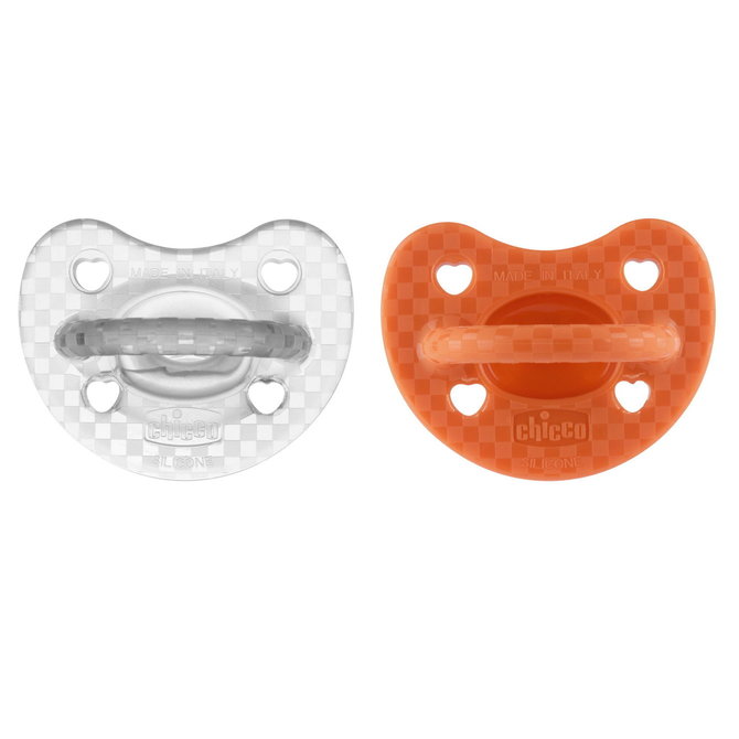Залъгалка Sm.Physio Luxe 16-36 Orange 2 Бр. - Залъгалки - Chicco - BebeMama