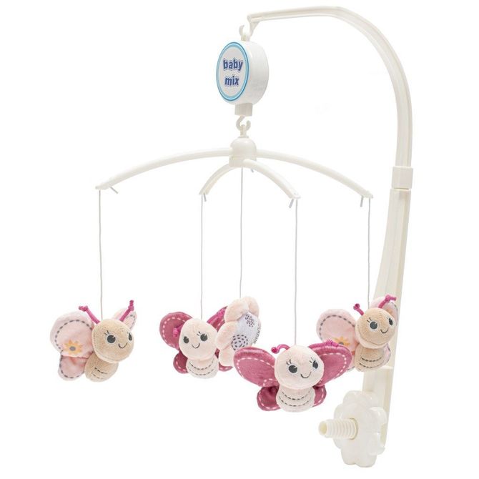 Въртележка Пеперуда Розова - Играчки За Количка Или Легло - Baby Mix - BebeMama