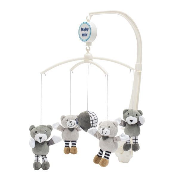 Въртележка Little Bears Grey - Играчки За Количка Или Легло - Baby Mix - BebeMama