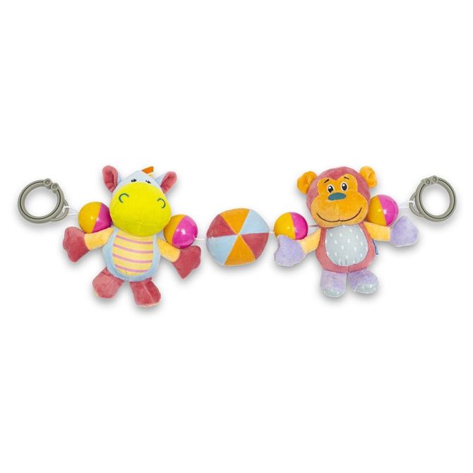 Играчка За Количка Хипопотам И Маймуна - Играчки За Количка Или Легло - Baby Mix - BebeMama
