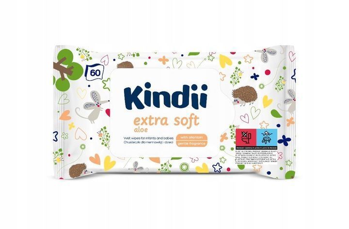 Мокри Кърпички Extra Soft Aloe Kindii 60 Броя - Мокри Кърпички - Kindii - BebeMama